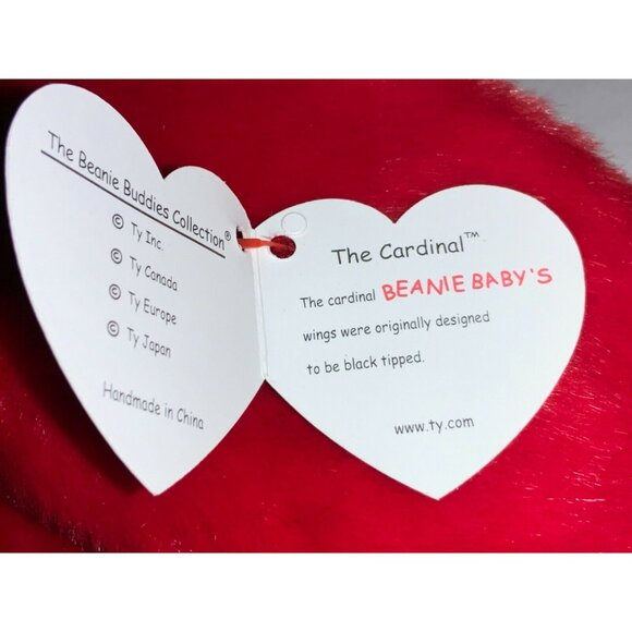 Ty Beanie Buddies the CARDINAL RED BIRD 10" Plush Doll Toy - Picture 5 of 8